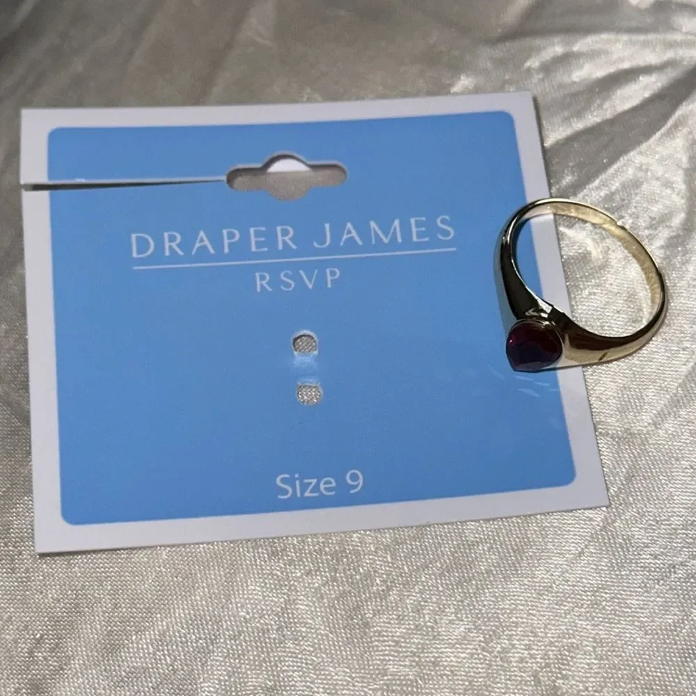 Draper James Gold Ring with Red Gemstone size 9‎